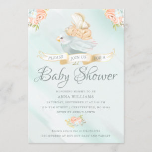 Invitation Baby shower de farine aquarelle