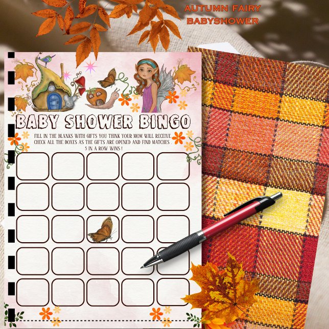 Invitation Baby shower de fée magique Activité de bingo (Magical Fairy Baby Shower Bingo Activity Invitation)