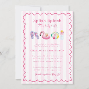 Invitation Baby shower de fête de la piscine de billard