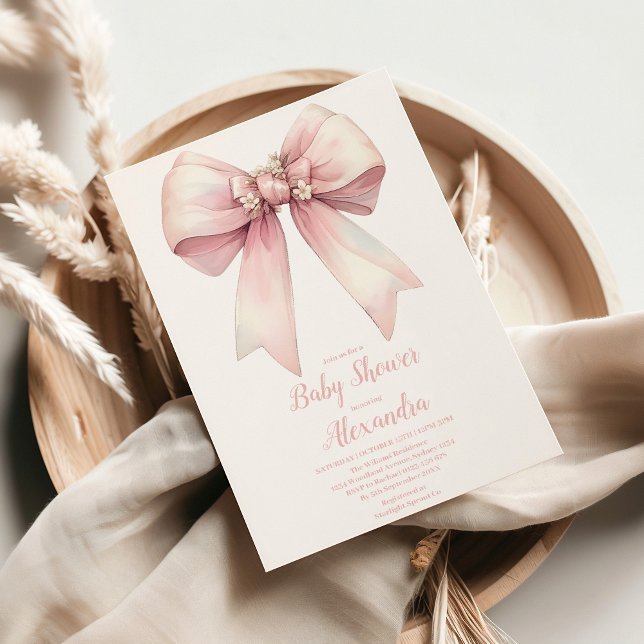 Invitation Baby shower de fille à la cou rose (Créateur téléchargé)