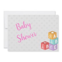 Baby shower de fille avec blocs ABC