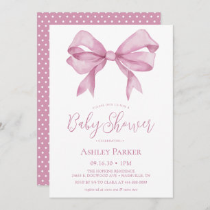 Invitation Baby shower de fille de la croupe rose
