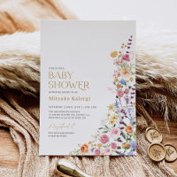 Baby shower de fille Fleur sauvage Boho coloré