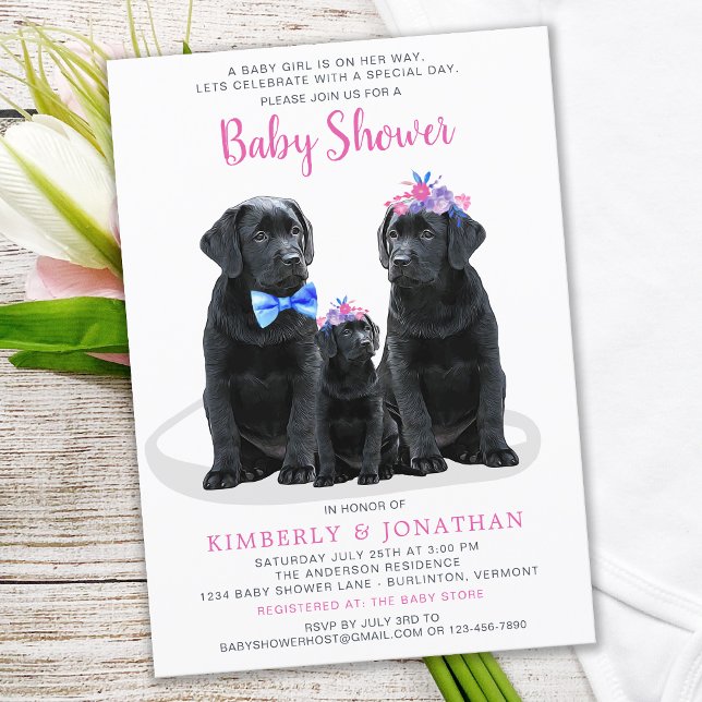 Invitation Baby shower de fille rose marionnettes (Créateur téléchargé)
