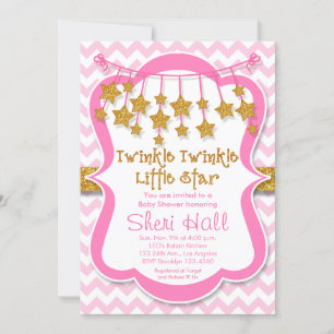 Invitation Baby shower de fille Twinkle Little Sta