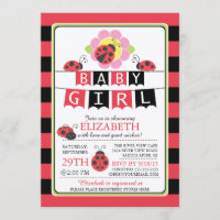 Invitation Baby shower de filles de coccinelle mig