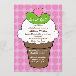 Invitation Baby shower de filles de conserves au vinaigre et