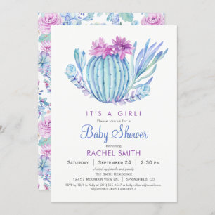 Invitation Baby shower de filles succulentes