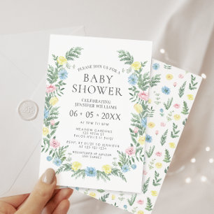Invitation Baby shower de fleur de printemps de Watercor
