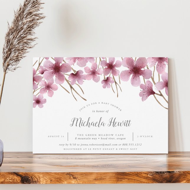 Invitation Baby shower de fleurs de cerisier (Créateur téléchargé)