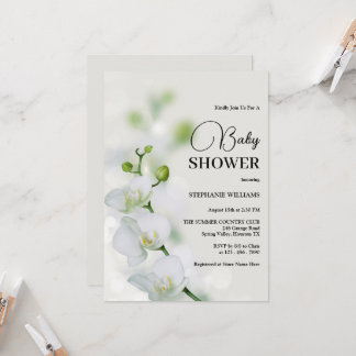 Invitation Baby shower de fleurs d'orchidées