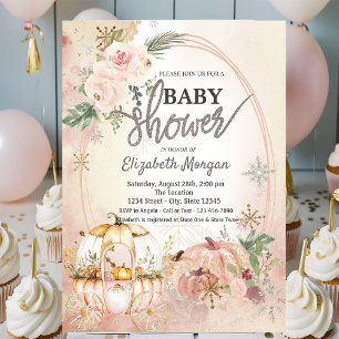 Invitation Baby shower de flocons de neige citrouilles