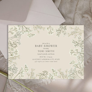 Invitation Baby shower de floraison du souffle du bébé