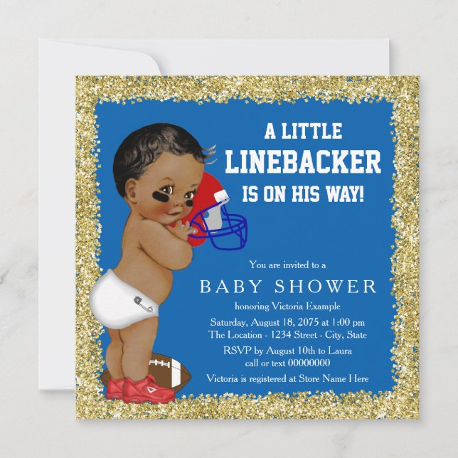 Invitation Baby shower de football (Devant)
