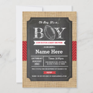 Invitation Baby shower de football américain Boy Rugby Invita