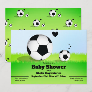 Invitation Baby shower de football sportif