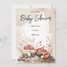 Invitation Baby shower de Fox couché