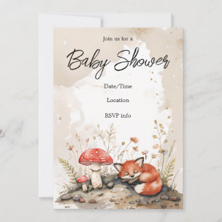 Invitation Baby shower de Fox couché