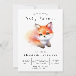 Invitation Baby shower de Fox de la forêt de Boho