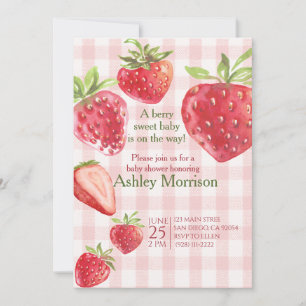 Invitation Baby shower de fraise Berry Sweet