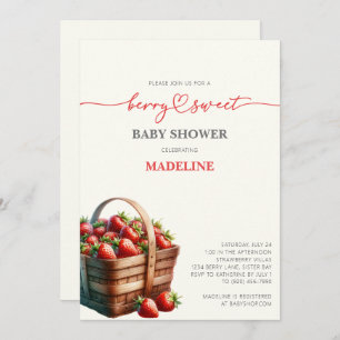 Invitation Baby shower de fraises