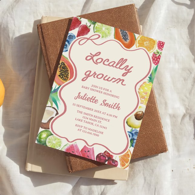 Invitation Baby shower de fruits cultivés localement (Créateur téléchargé)