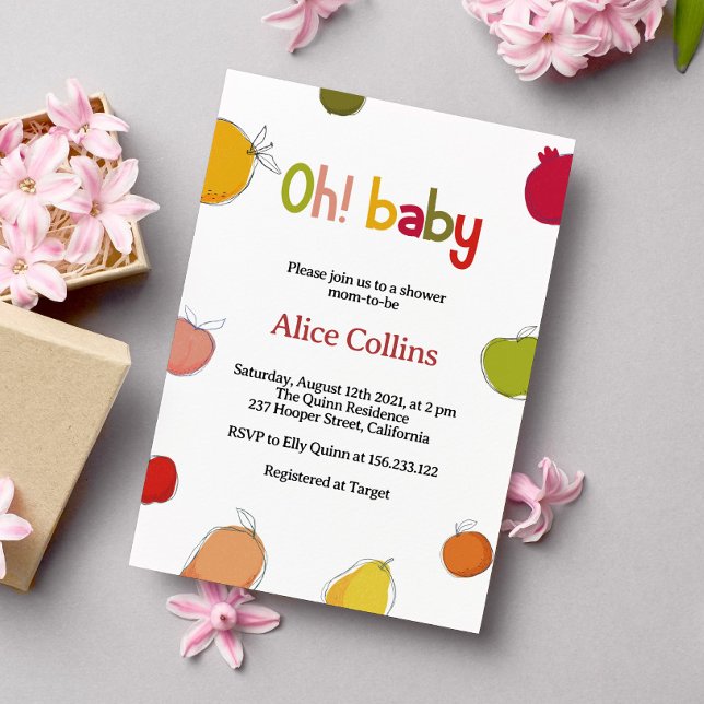 Invitation Baby shower de fruits d'été (Créateur téléchargé)