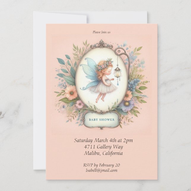 Invitation Baby shower de fruits doux (Devant)
