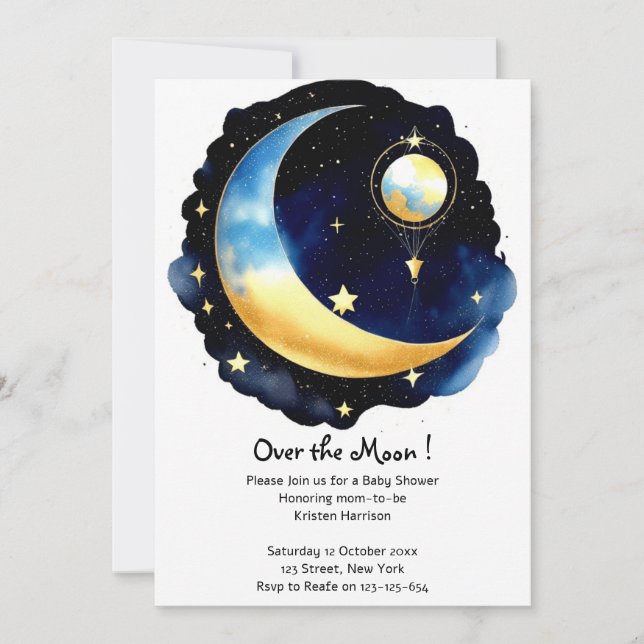 Invitation Baby shower de garçon Celestial Dreamscape (Devant)