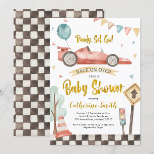 Invitation Baby shower de garçon de course