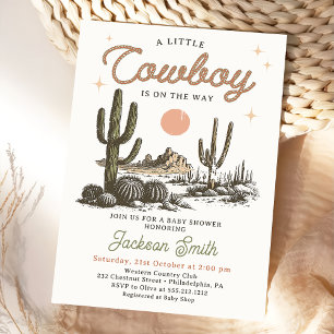 Invitation Baby shower de garçon de cowboy du dése