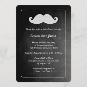 Invitation Baby shower de garçon de moustache de tableau