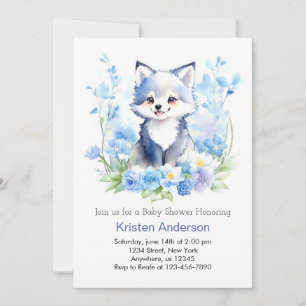 Invitation Baby shower de garçon de Wolf Cub modifiable