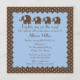 Invitation Baby shower de garçon d'éléphants de bébé de maman