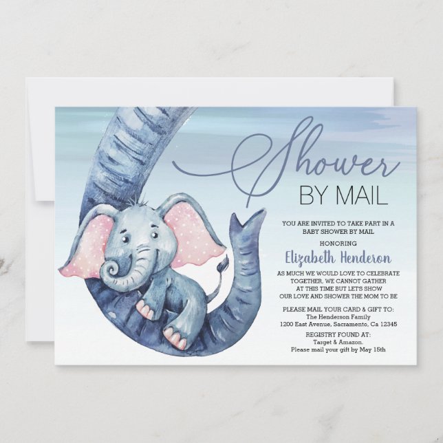 Invitation Baby shower de garçon par courrier (Devant)