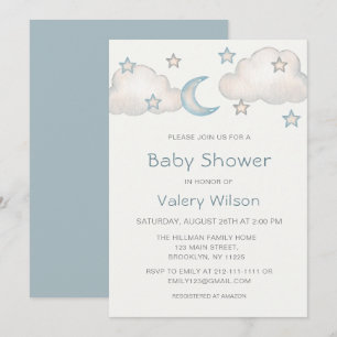Invitation Baby shower de garçon Turquoise Mint