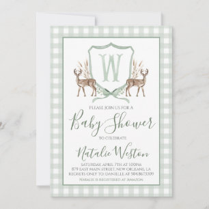 Invitation Baby shower de garçons de Preppy Southern Deer Sag