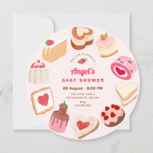 Invitation Baby shower de gâteaux sucrés mignons