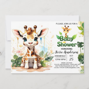 Invitation Baby shower de girafe modifiable