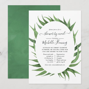 Invitation Baby-Shower de greenery aquarelle par la poste