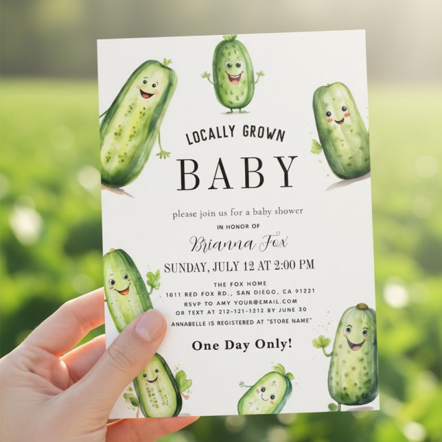 Invitation Baby shower de grossesse vert Picks Concombre (Créateur téléchargé)