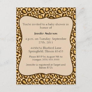 Invitation Baby shower de guépard