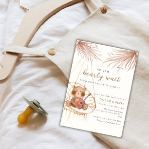 Invitation Baby shower de guitare Boho Teddy Bear