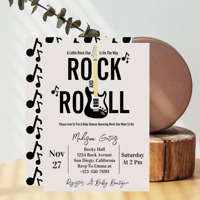 Invitation Baby shower de Guitare Rock et Roll (Créateur téléchargé)