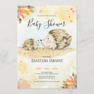 Invitation Baby shower de haies boisées d'automne