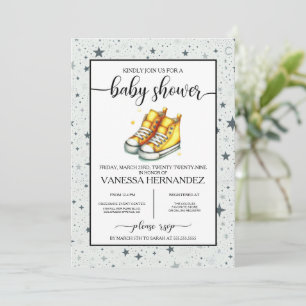 Invitation Baby shower de haut-de-haut bébé jaune