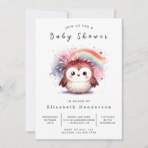 Invitation Baby shower de hibou numérique moderne