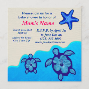 Invitation Baby shower de Honu de garçon