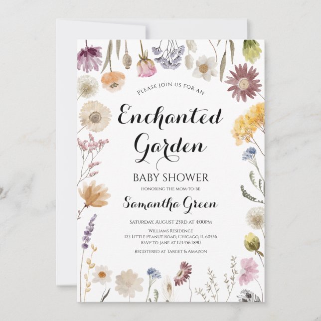 Invitation Baby shower de jardin (Devant)