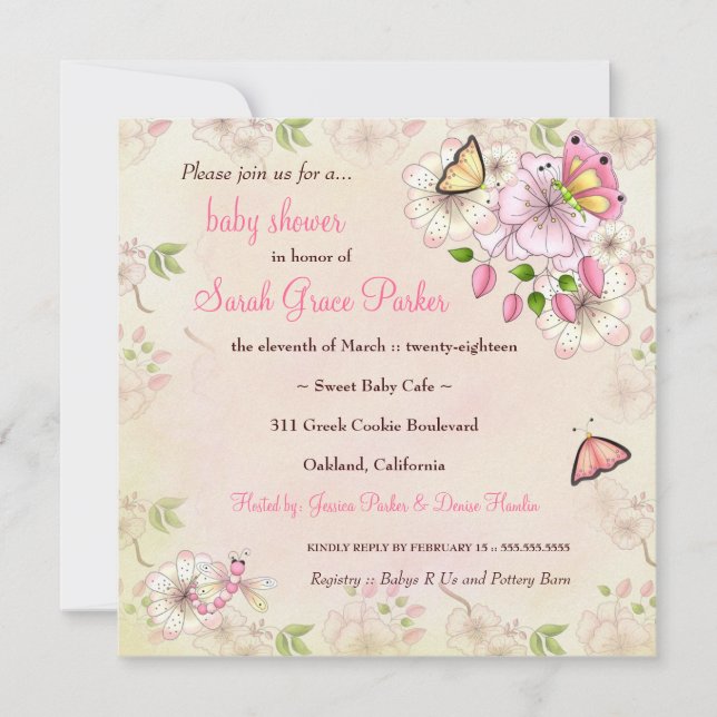Invitation Baby shower de jardin de LGC (Devant)